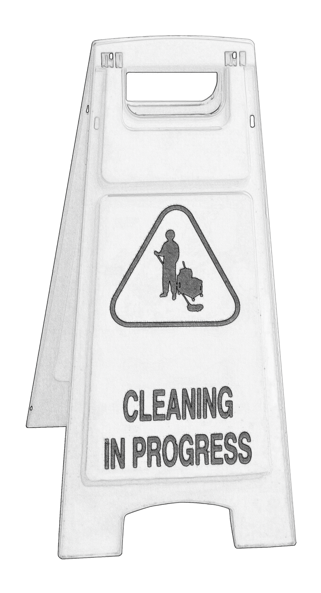 Cleaning in progress stand